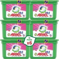 Ariel 3in1 Pods with a Touch of Downy Freshness, Ariel Liquid Detergent Capsules, Powerful Stain Remover Detergent, Pack of 6 x 15 Pods
